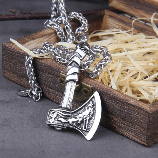 Never fade wolf and raven slavic wild amulet talisman viking necklace, norse turkish  jewelry