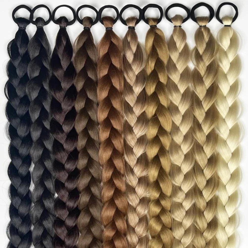 Synthetic long twist braid ponytail extensions with rubber band for women. Perfect for daily use - ARI