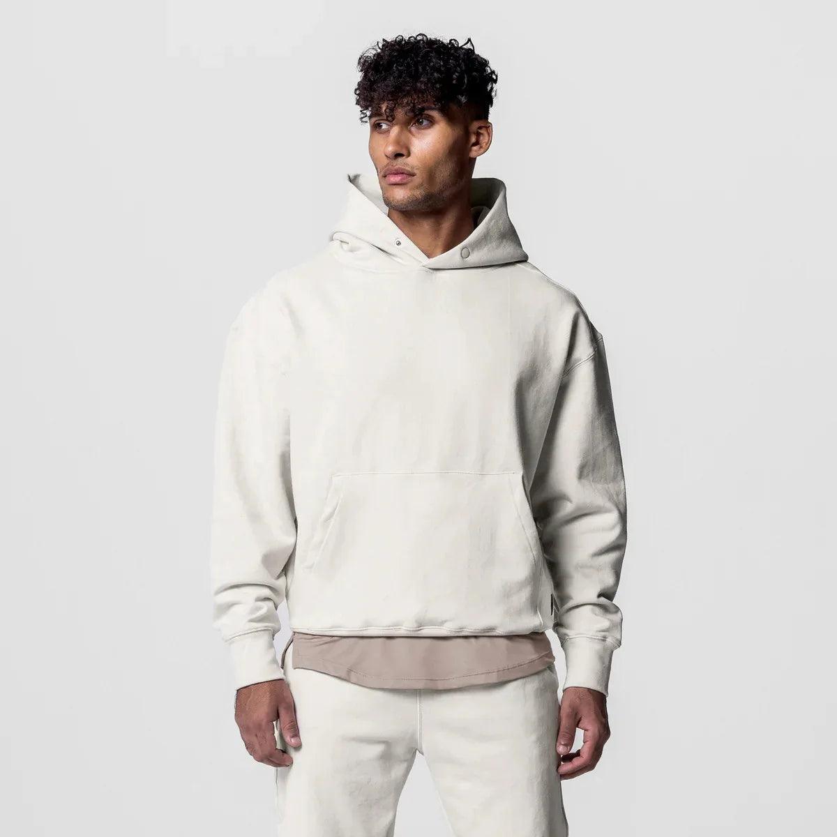 heavyweight cotton hoodie loose fitting amazing street style - ARI