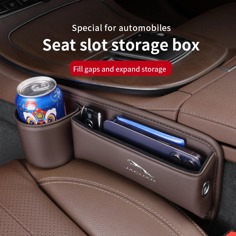 Leather car seat gap multifunction storage box cup holder