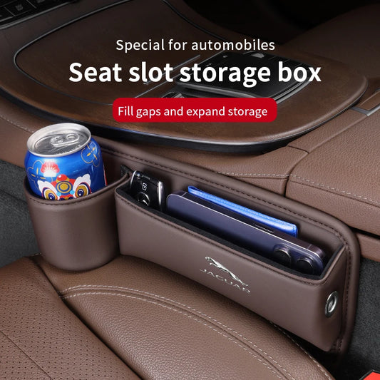 Leather car seat gap multifunction storage box cup holder