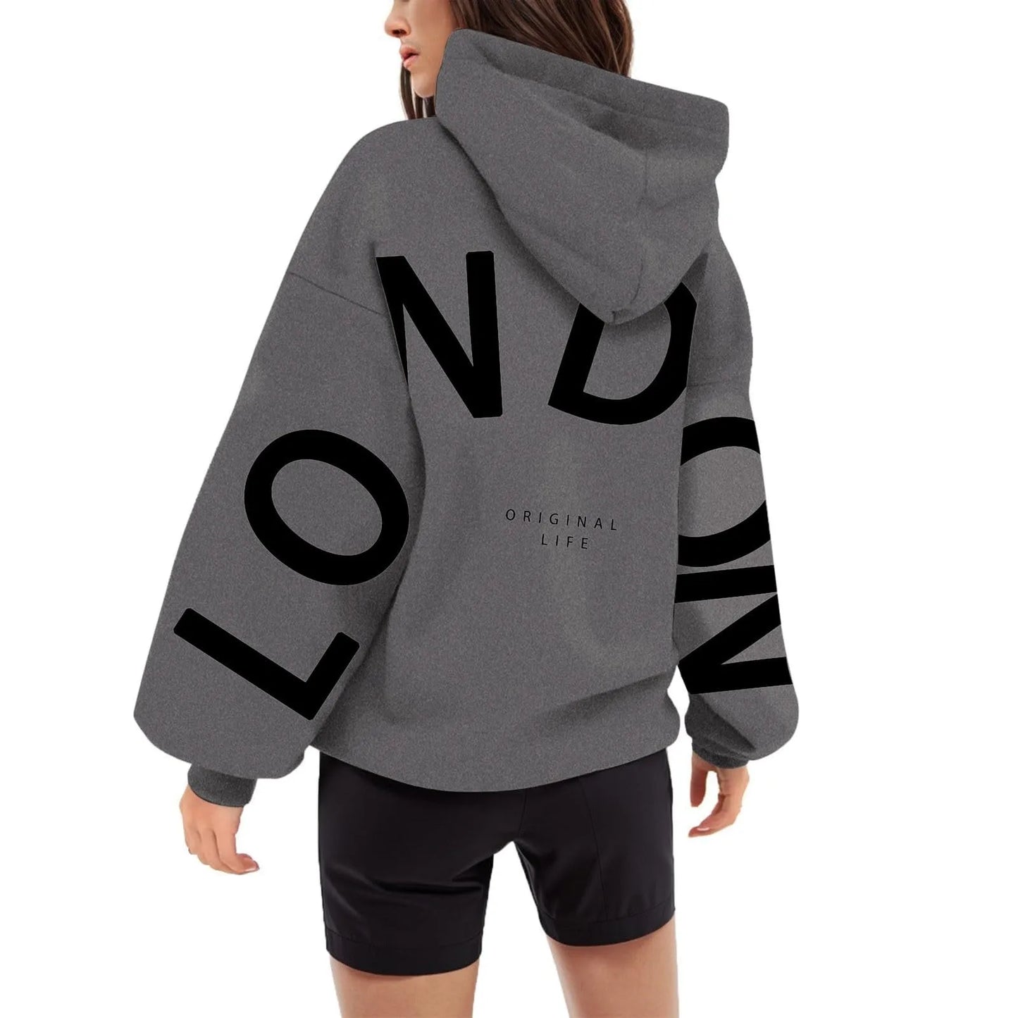 Women outfit sweatsuit letter long sleeved casual hoodie
