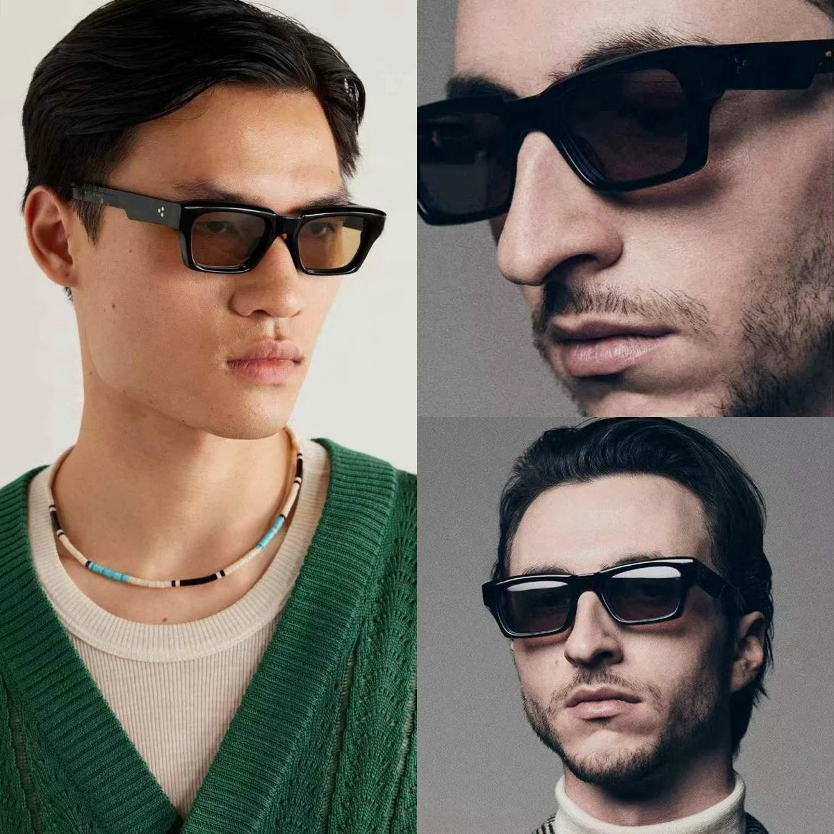 JMM ASHCROFT thick acetate square style sunglasses