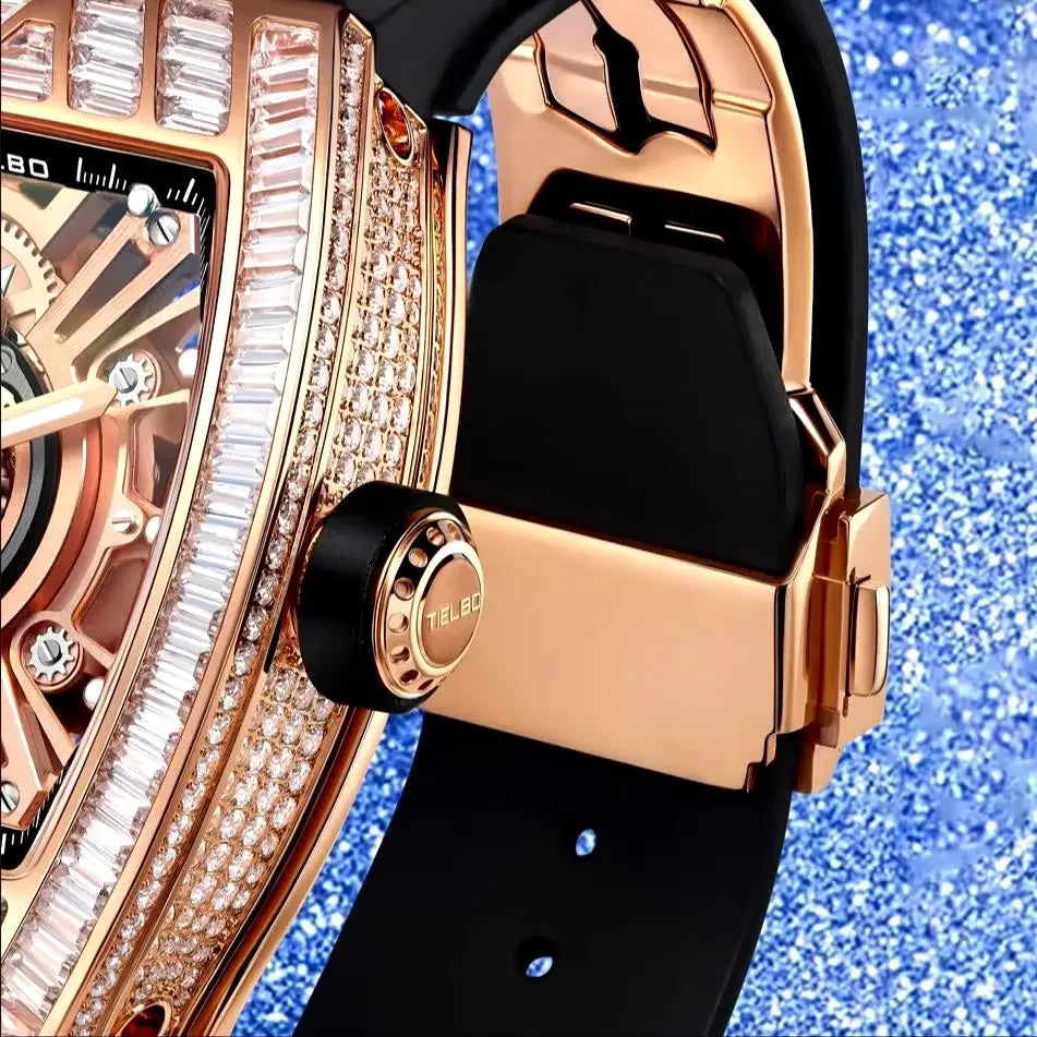 TIELBO sapphire luminous hands, crystal hollow design mechanical watch