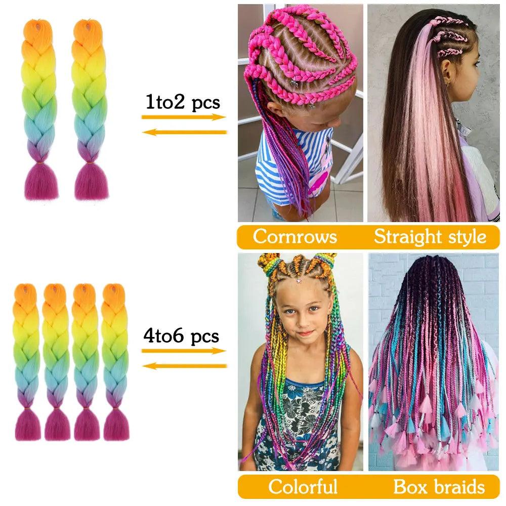 24 inch braids extensions braiding hair color hair for children braid - ARI