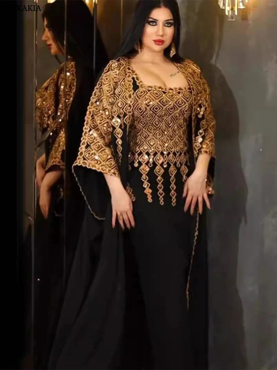 Muslim girls two-piece dress traditional festival dress - ARI