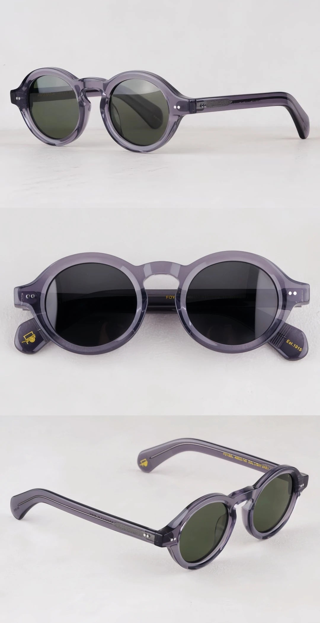 Mascot 1918 Solid thick  Round Style sunglasses