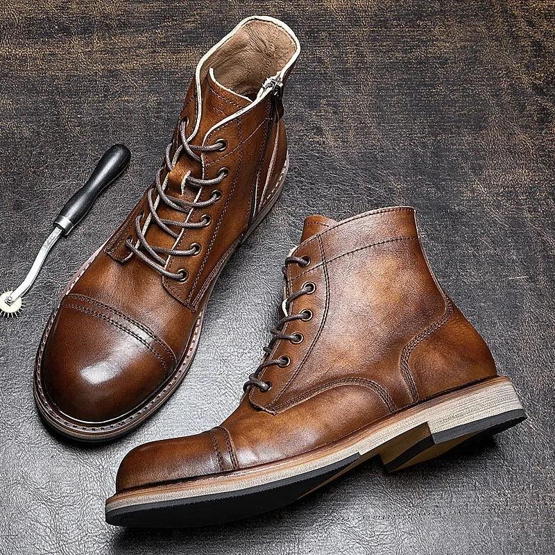 Mens Genuine Leather Boots Handmade Quality Comfortable - ARI