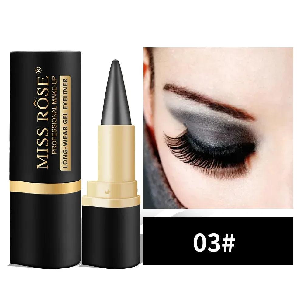 Miss Rose black Kajal long-lasting waterproof gel eye shadow eyeliner pencil - ARI