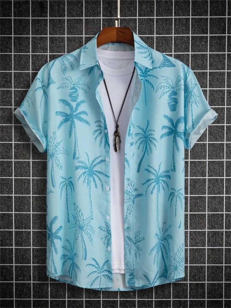 Hawaiian top men's clothing street party men's shirt breathable - ARI
