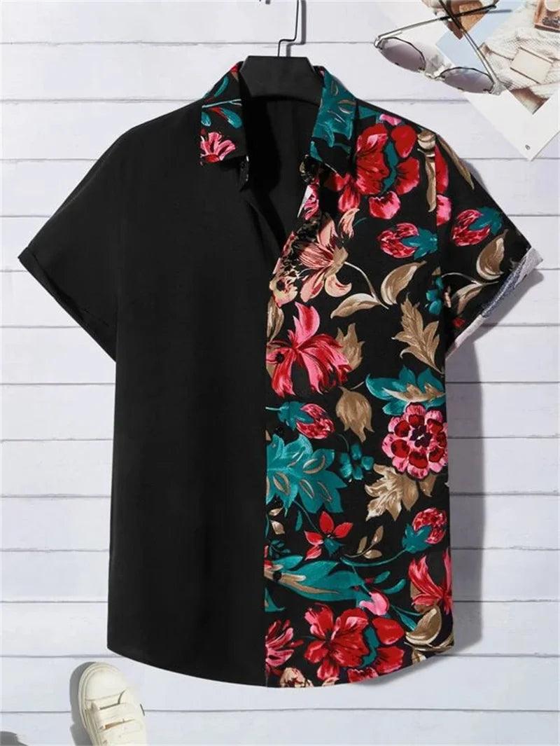 Hawaiian top men's clothing street party men's shirt breathable - ARI