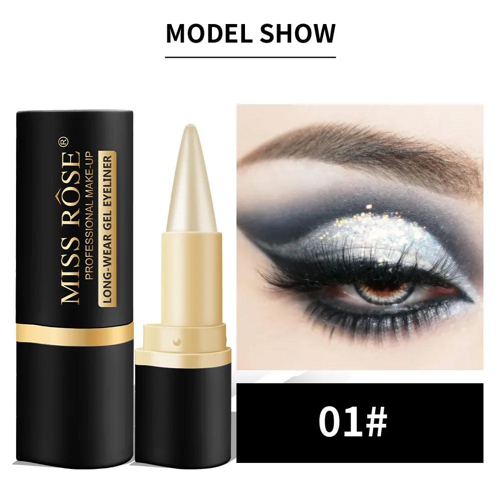 Miss Rose black Kajal long-lasting waterproof gel eye shadow eyeliner pencil - ARI