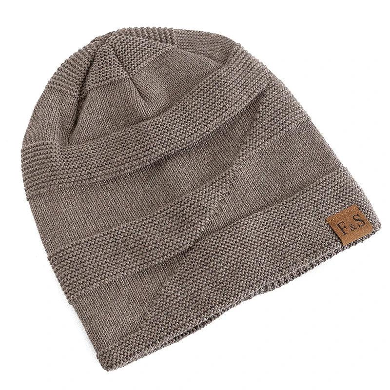 New Unisex Slouchy Hats Fur Lined Warm Beanie Cap Casual - ARI