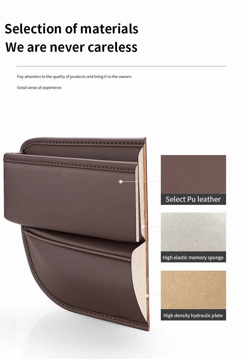 Leather car seat gap multifunction storage box cup holder