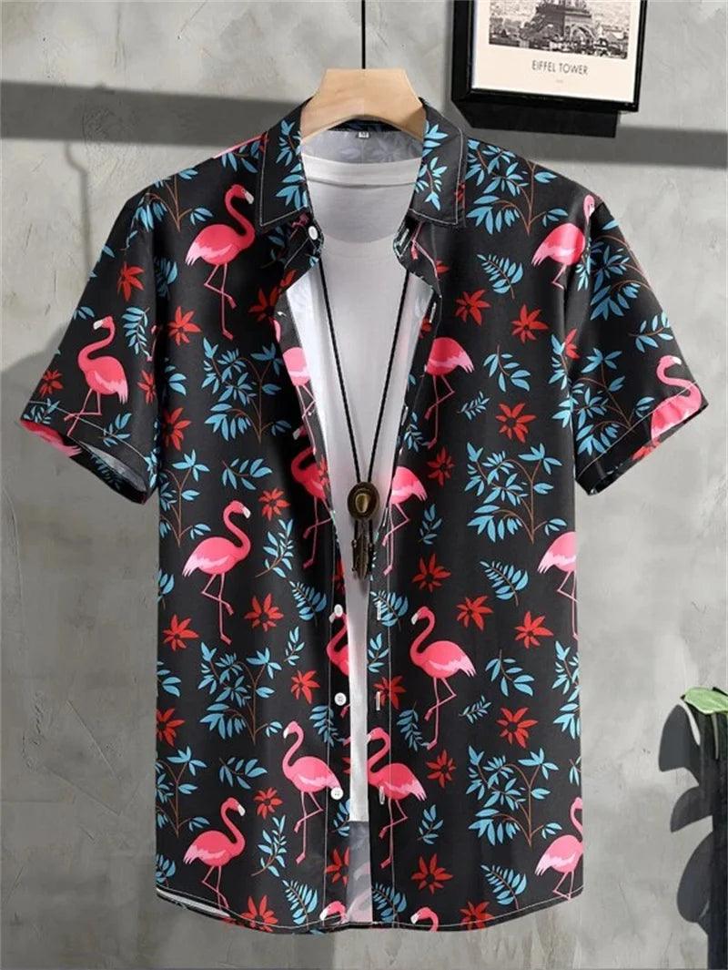 Hawaiian top men's clothing street party men's shirt breathable - ARI