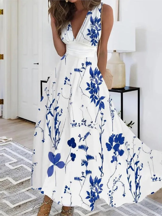 New latest Fashion v neck sleeveless  beach party office holiday dress