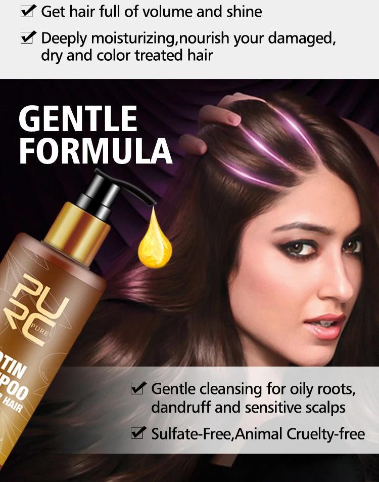 PURC,Biotin fast hair growth oil shampoo conditioner set anti hair loss - ARI