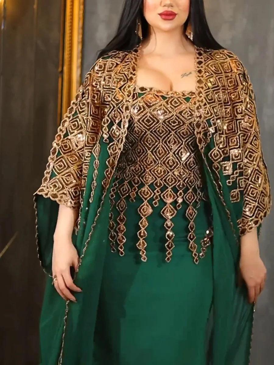 Muslim girls two-piece dress traditional festival dress - ARI