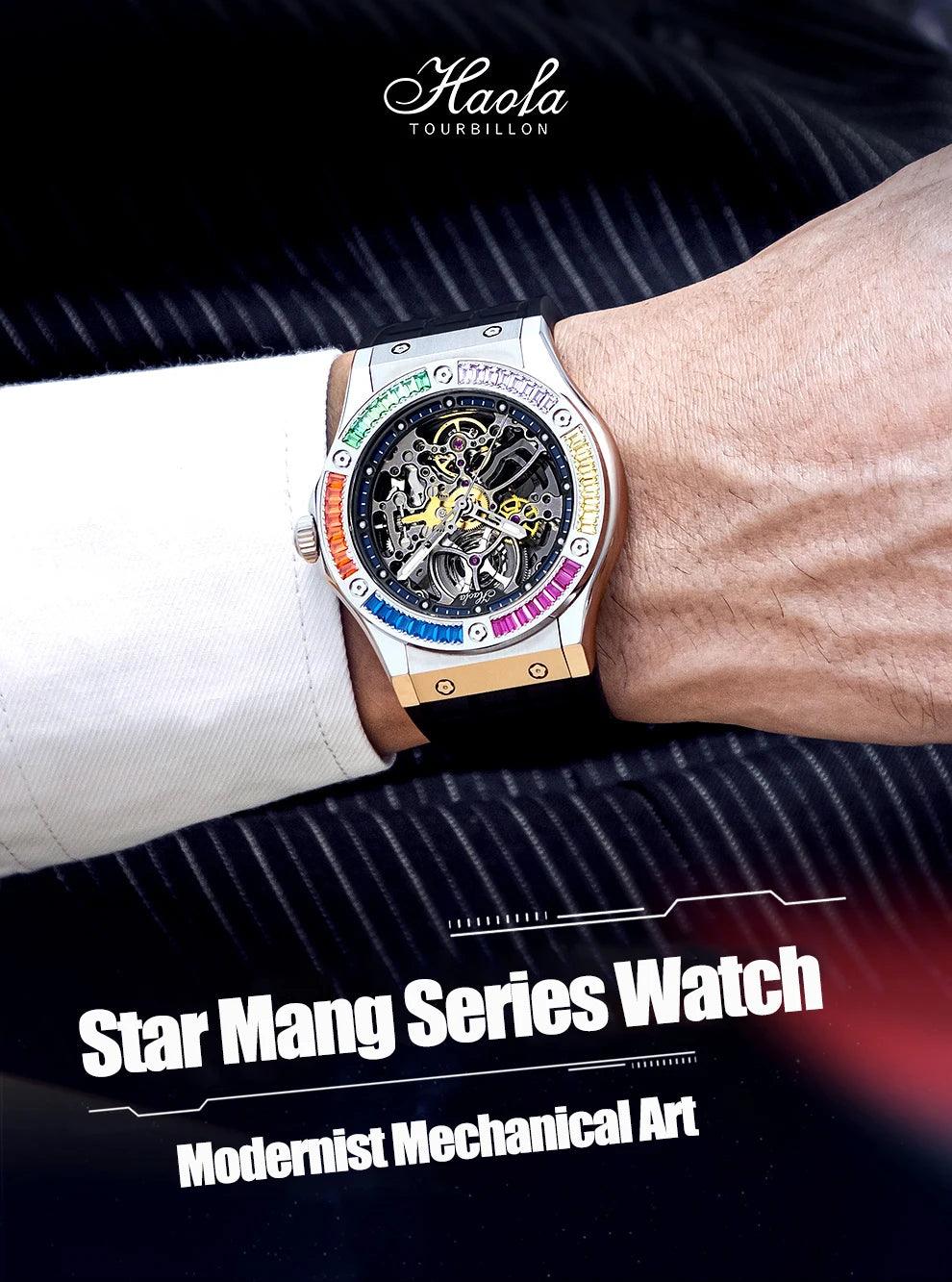 Haofa skeleton watch,Luxury automatic mechanical - ARI