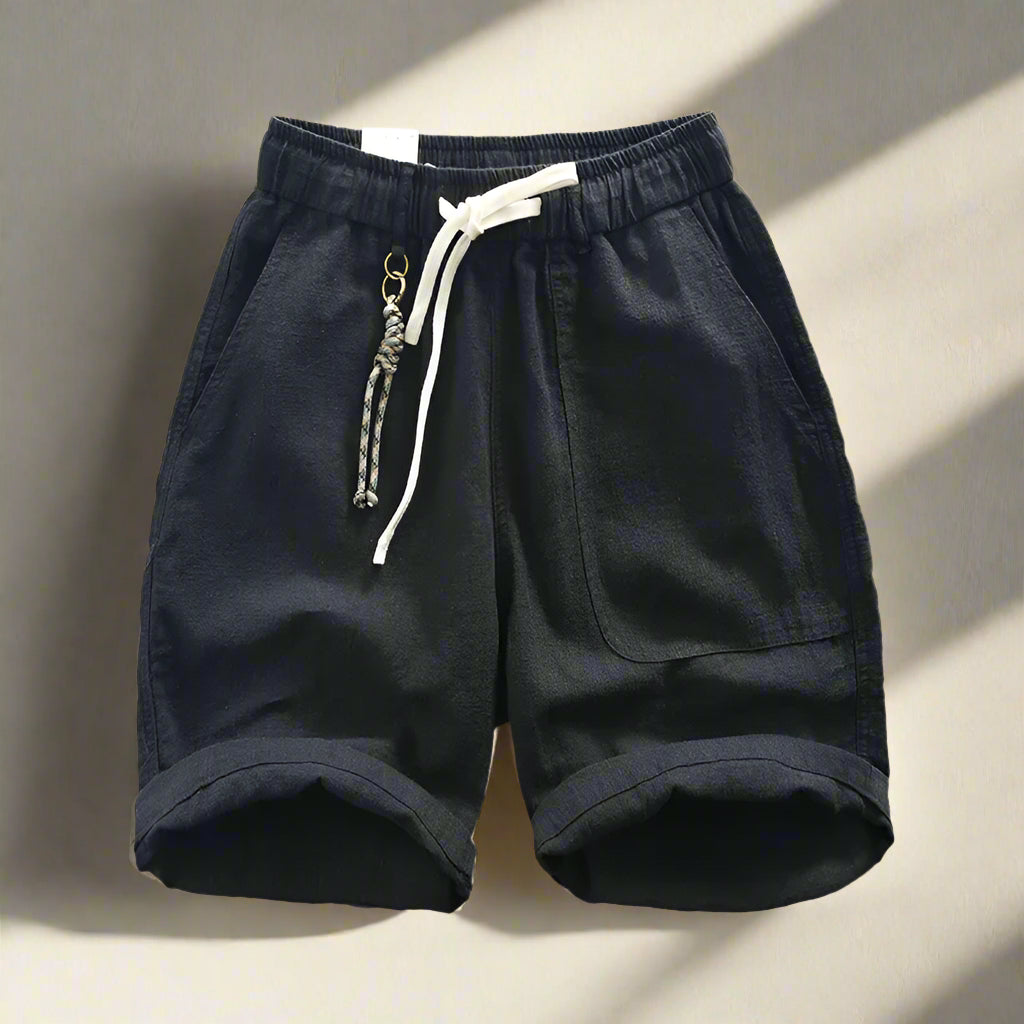Italian luxury style Cotton linen shorts  streetwear beach wearing