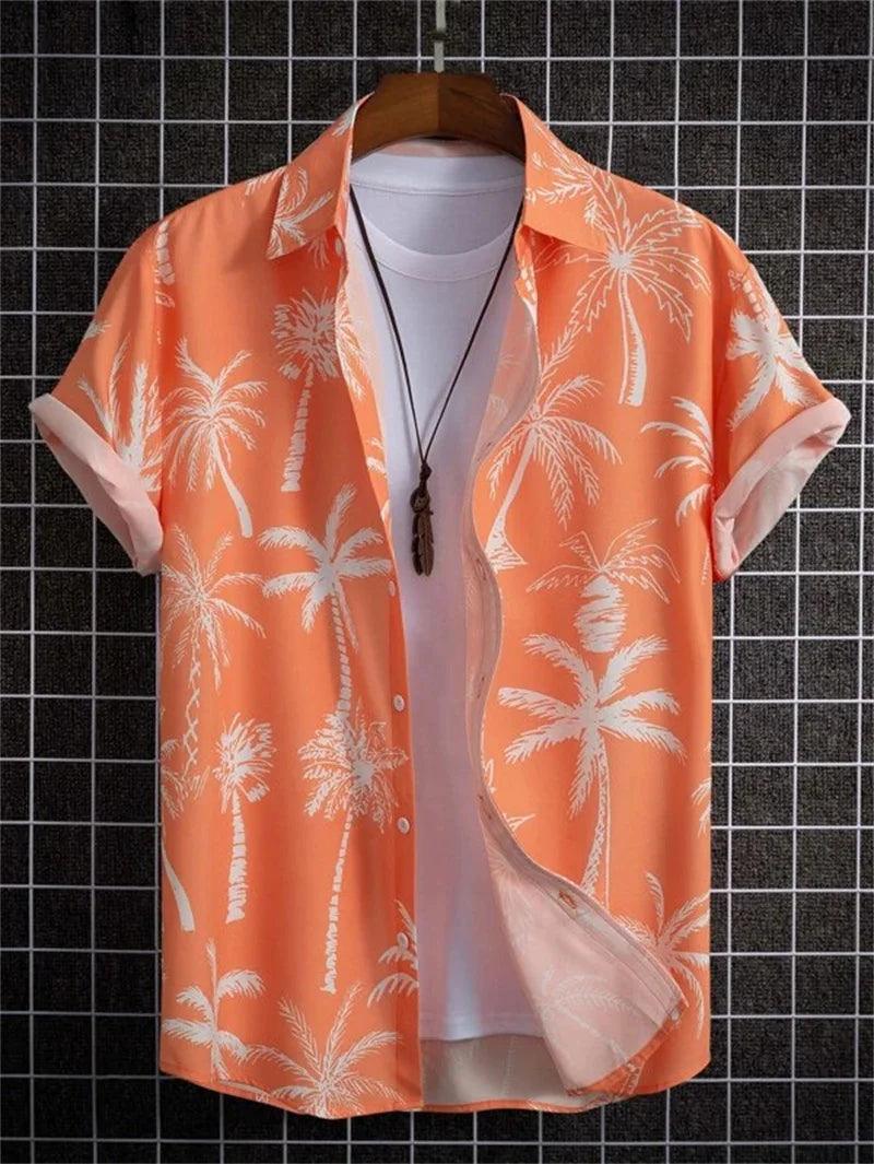 Hawaiian top men's clothing street party men's shirt breathable - ARI