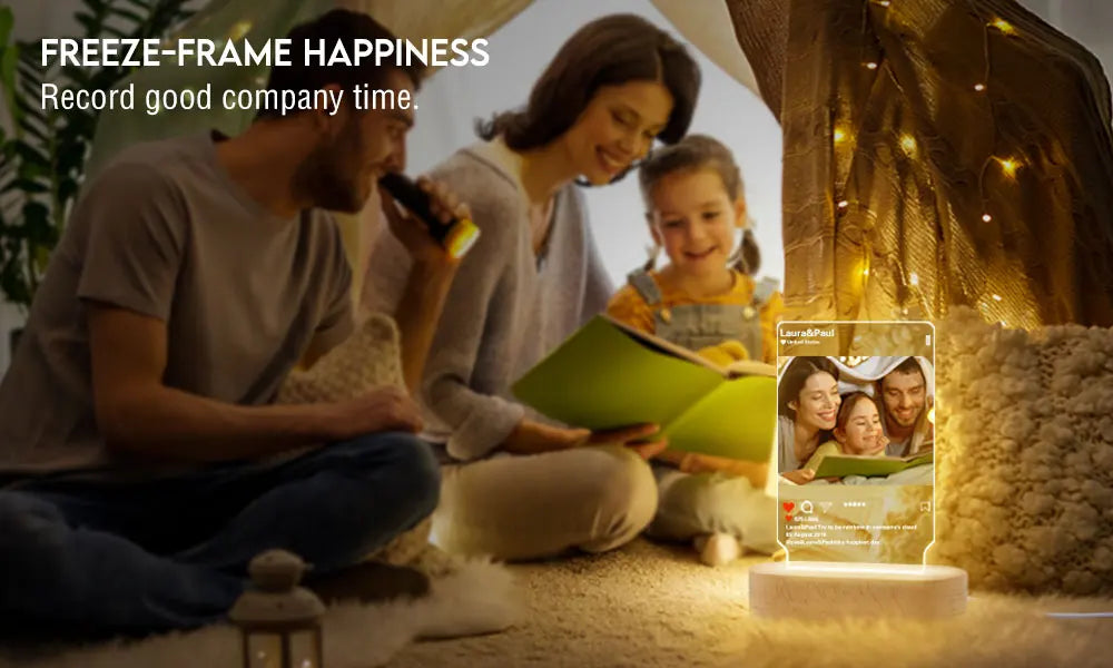 Custom led your photo light romantic 3d night lamp with text for special occasions