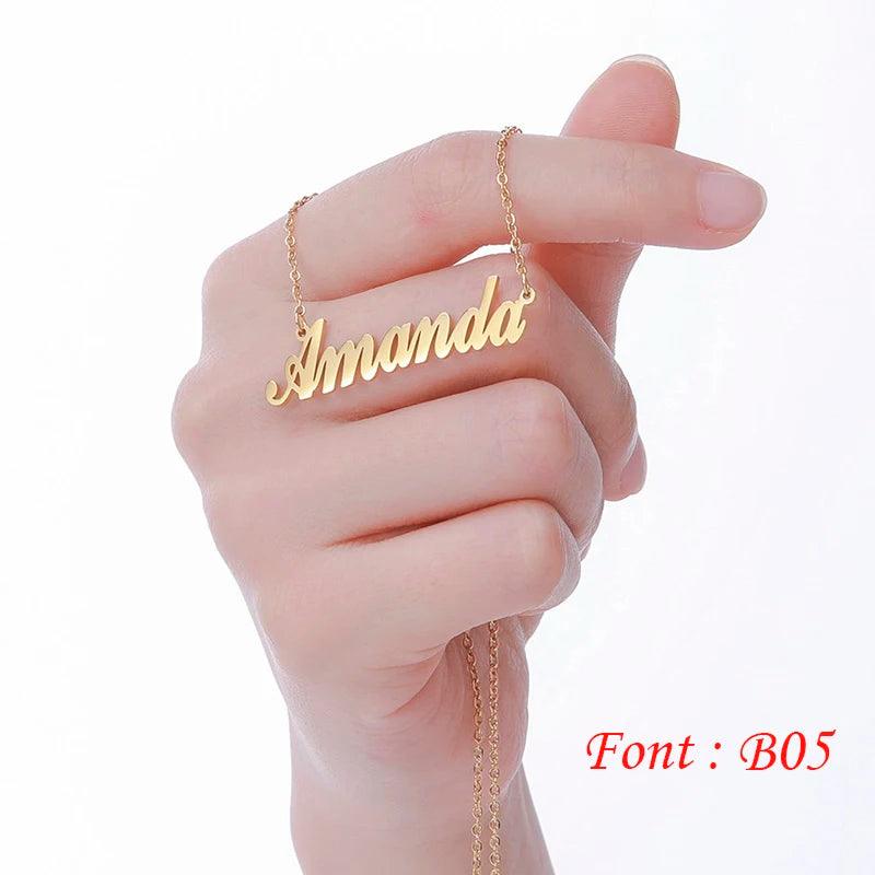 your name on Necklace Stainless Steel Jewelry - ARI