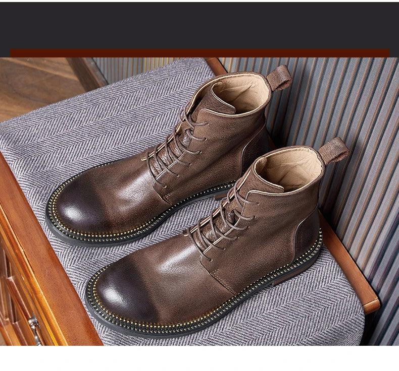 Handmade, high-quality, soft cow leather boots in British style. - ARI