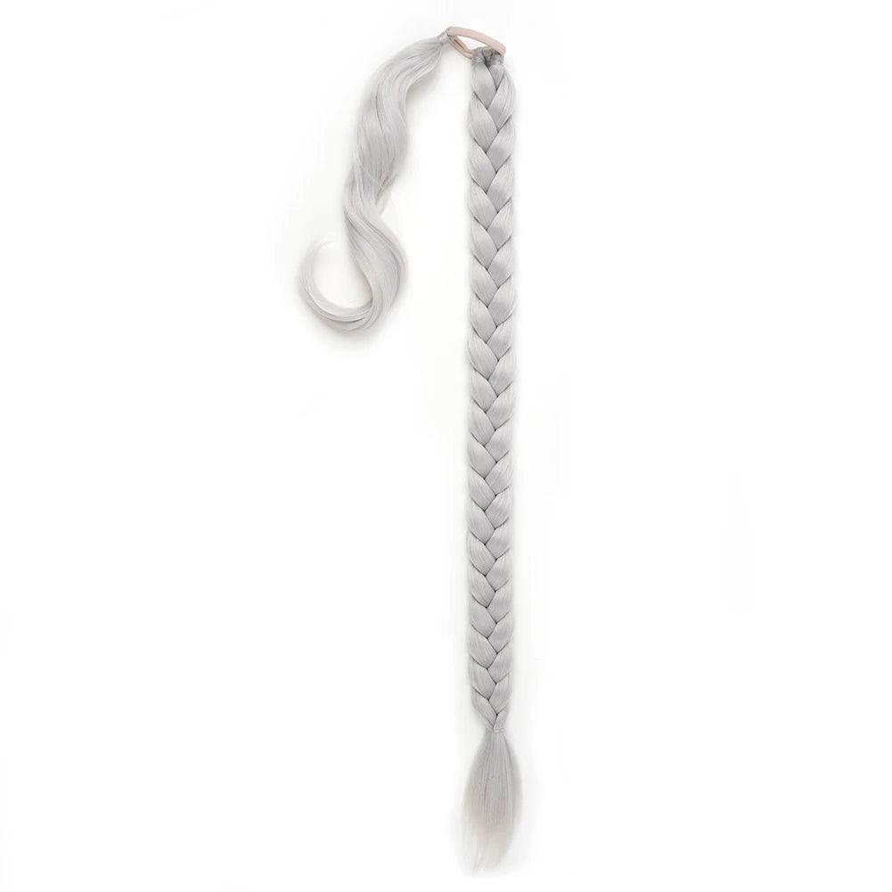Long Braided Ponytail Extension with Elastic Tie Long Straight - ARI