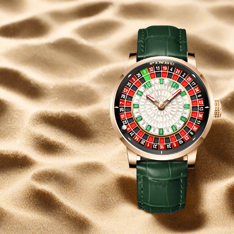 PINDU Design NH35A Movement Watch Rotating Dial Las Vegas Automatic Watch Men Diamond - ARI