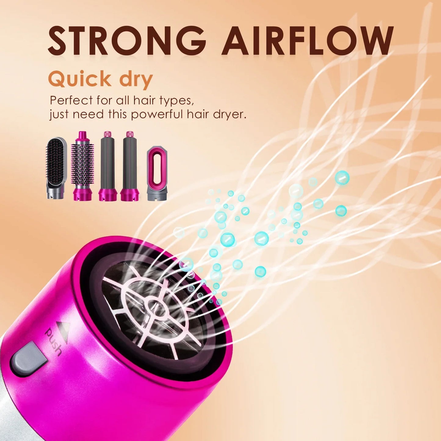 5 in 1 Hair,Dryer,Hot,Comb set professional curling iron hair straightener styling