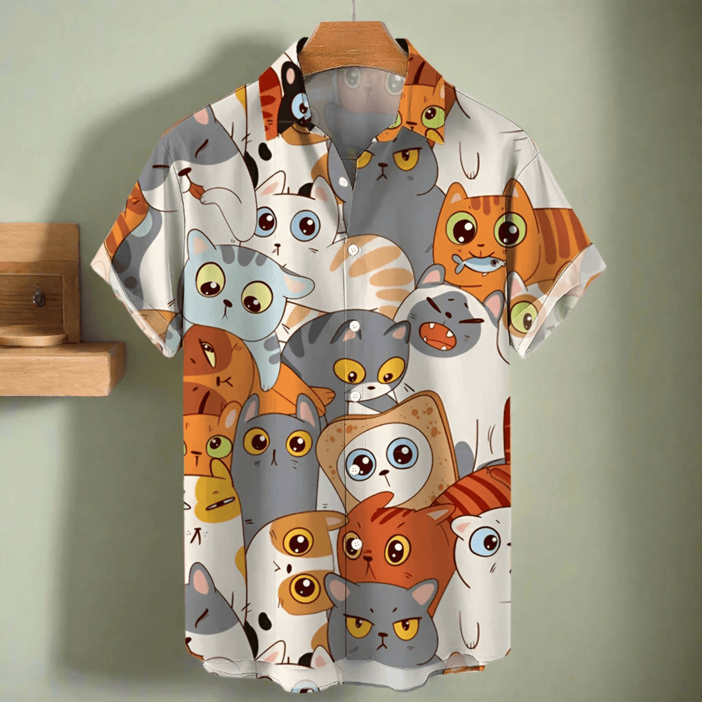 shirt designs of Cartoon animal cat print anime vintage clothing - ARI