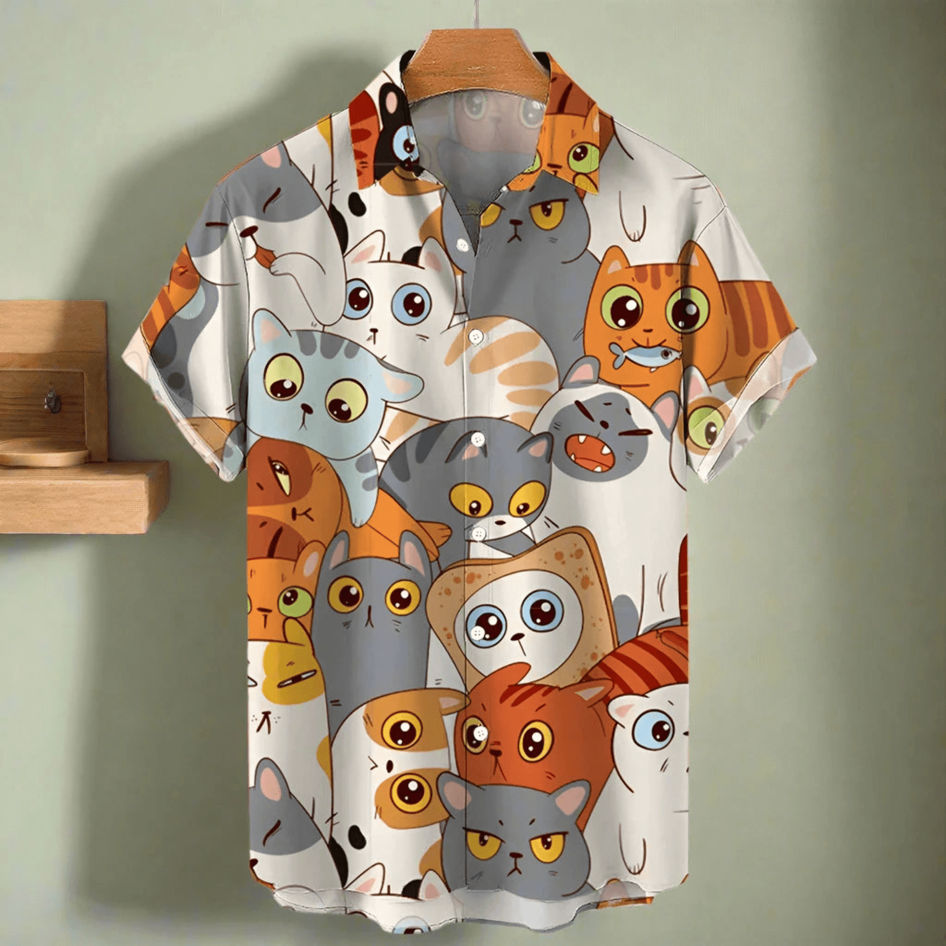shirt designs of Cartoon animal cat print anime vintage clothing - ARI
