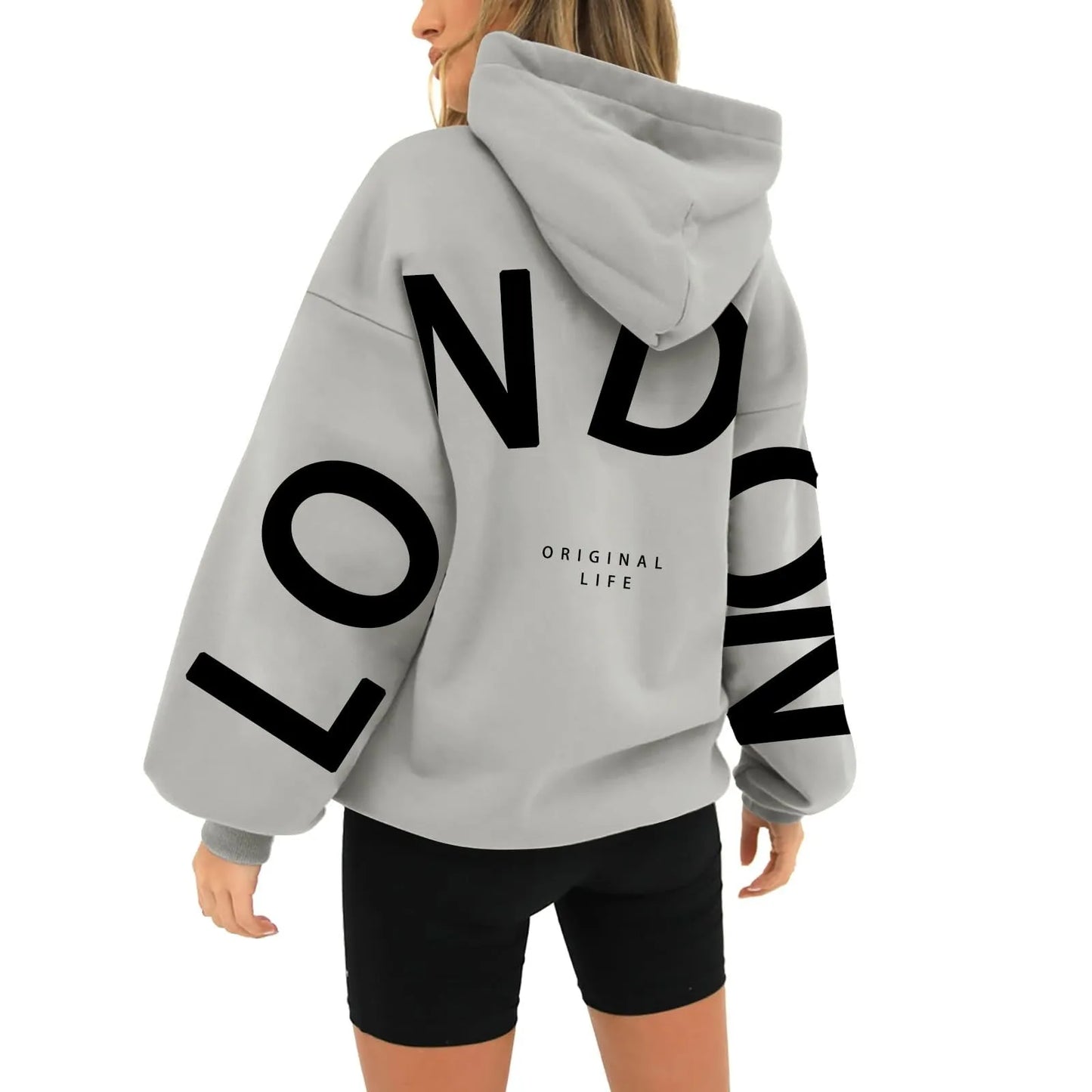 Women outfit sweatsuit letter long sleeved casual hoodie