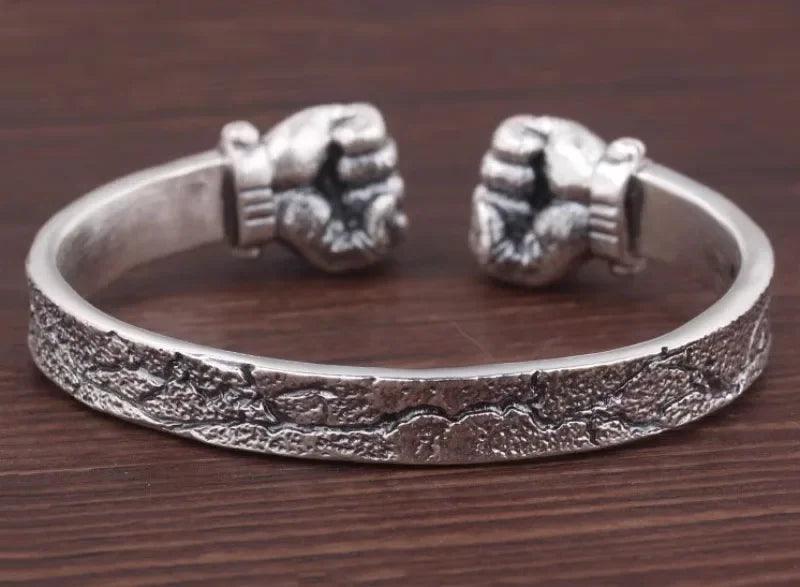 Masculine Fist Shaped Bracelet for Mens Vintage Solid 925 Silver Bangles Classic Jewelry - ARI