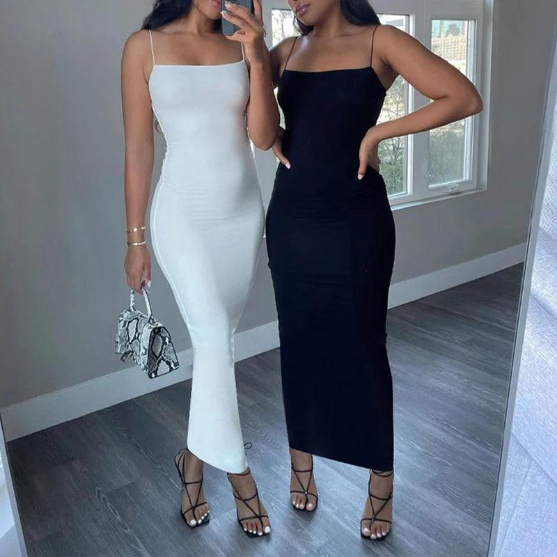 Flirty sleeveless backless spaghetti strap bodycon party dress - ARI