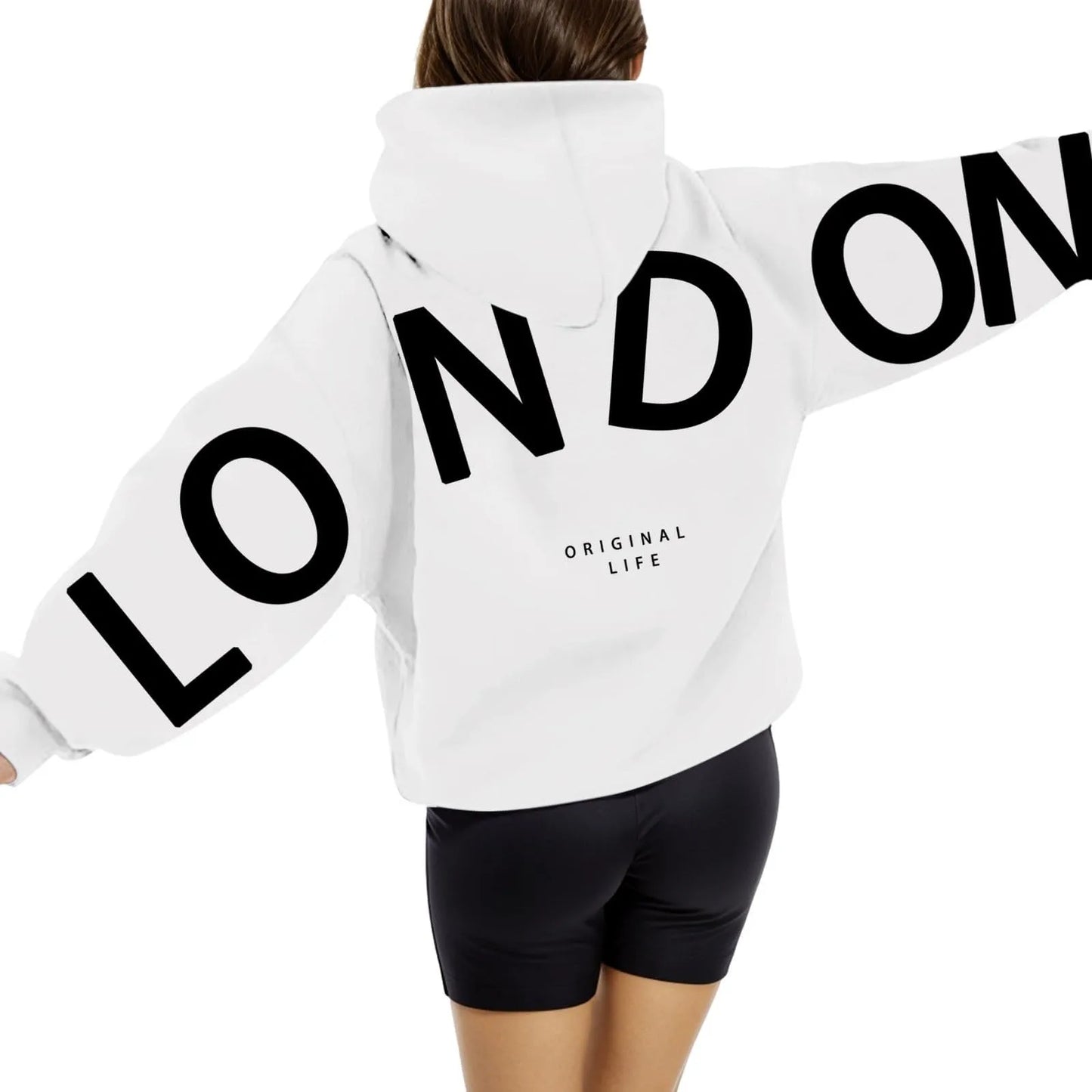 Women outfit sweatsuit letter long sleeved casual hoodie