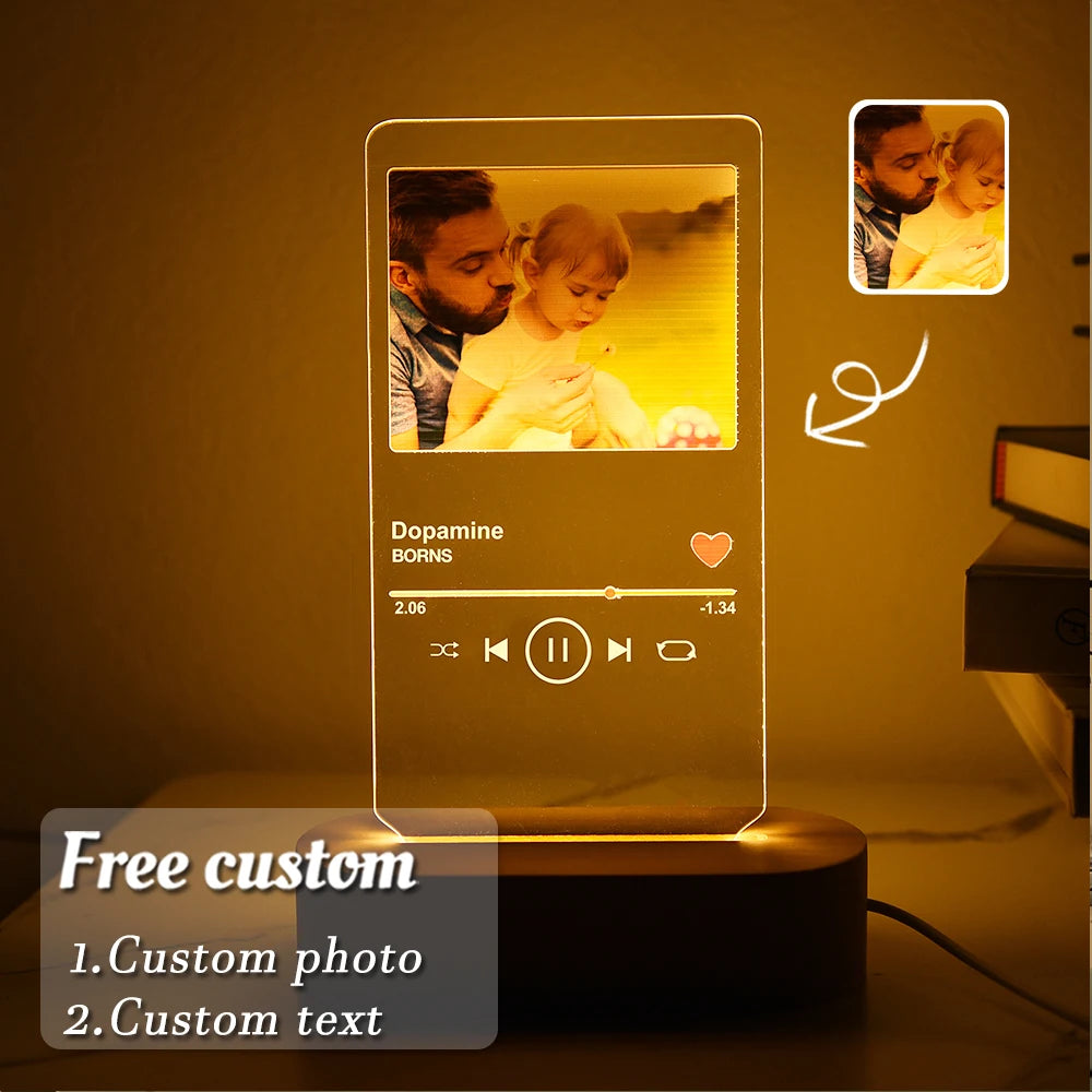 Custom led your photo light romantic 3d night lamp with text for special occasions