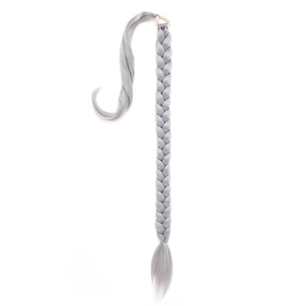Long Braided Ponytail Extension with Elastic Tie Long Straight - ARI
