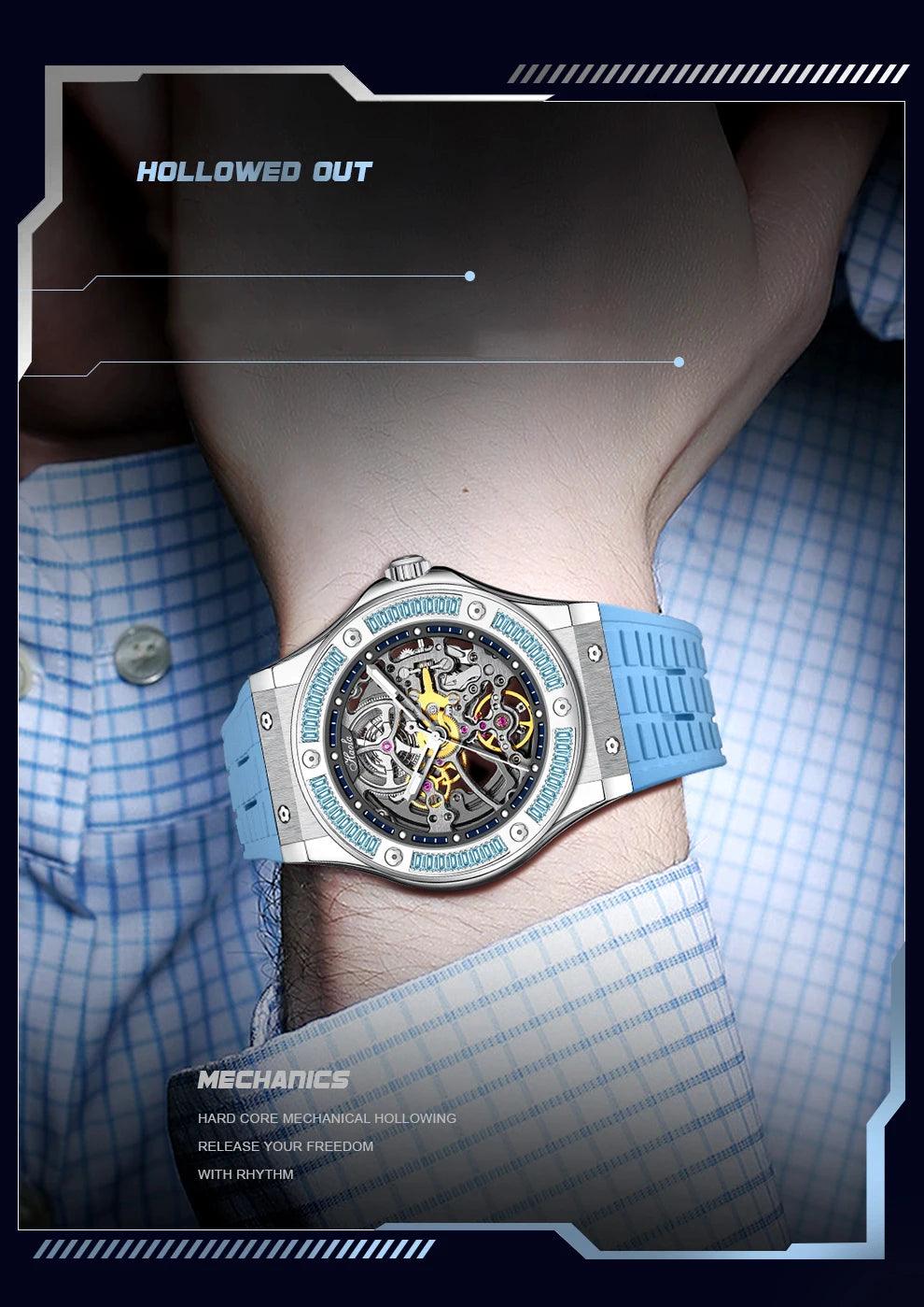 Haofa skeleton watch,Luxury automatic mechanical - ARI