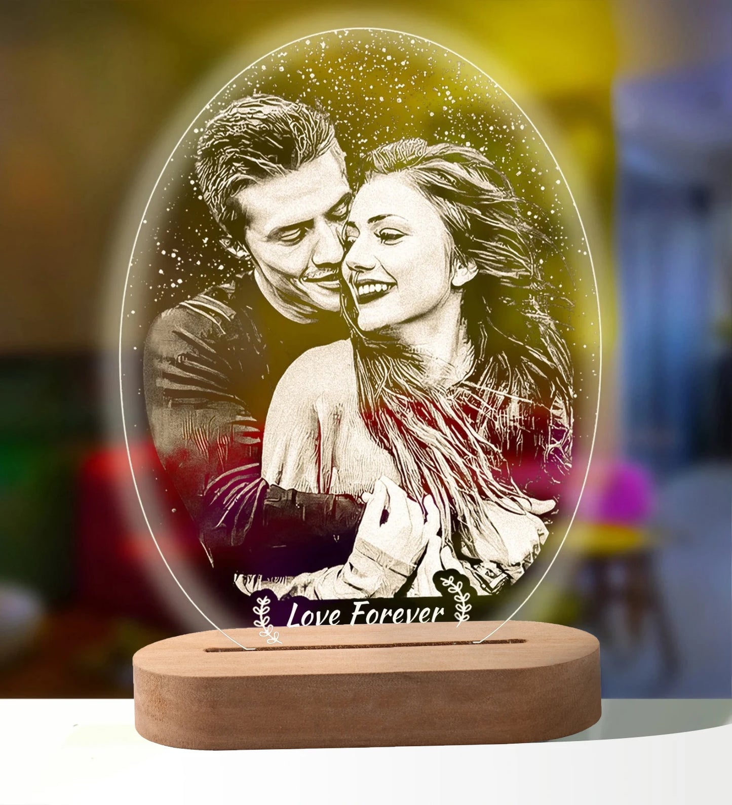 Custom led your photo light romantic 3d night lamp with text for special occasions