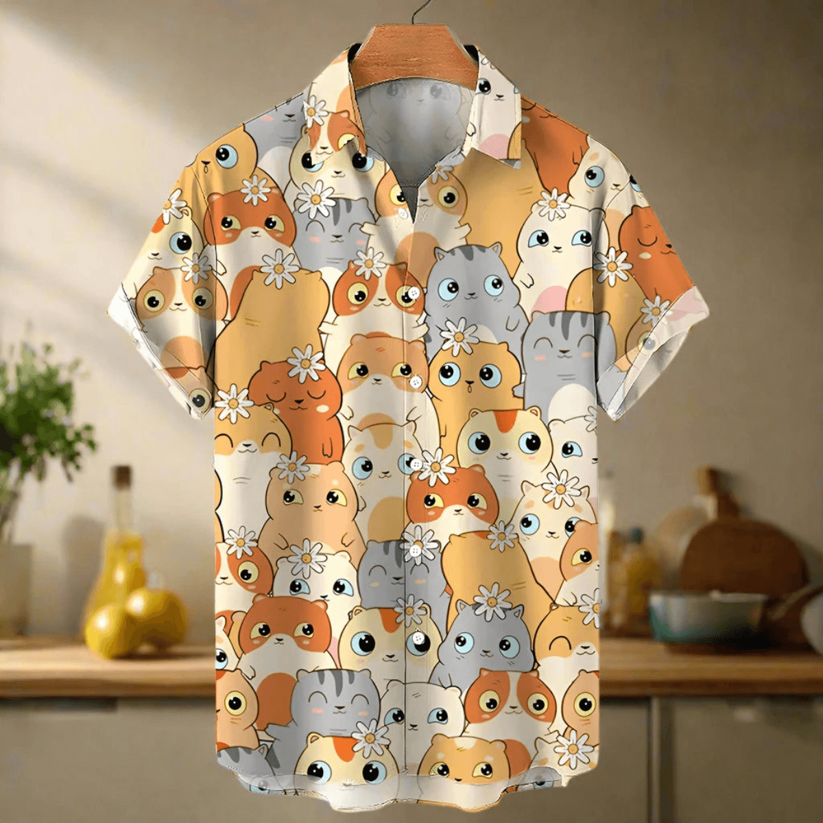 shirt designs of Cartoon animal cat print anime vintage clothing - ARI