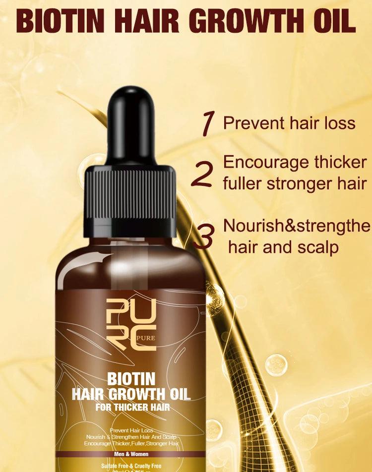PURC,Biotin fast hair growth oil shampoo conditioner set anti hair loss - ARI