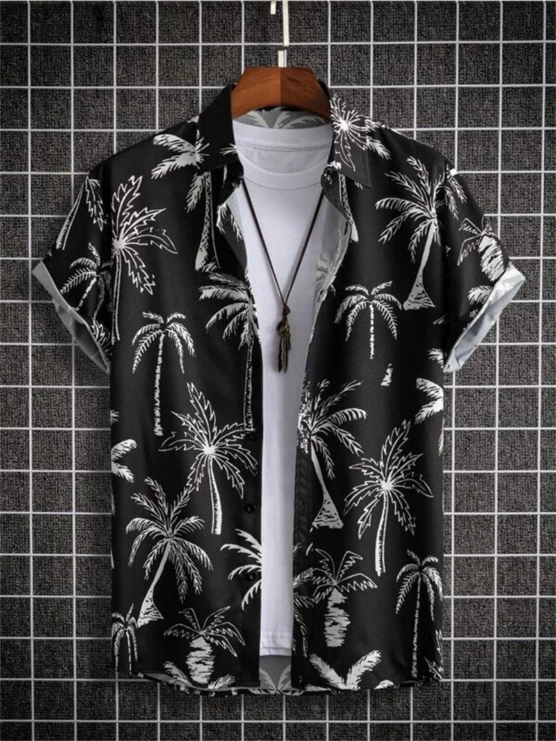 Hawaiian top men's clothing street party men's shirt breathable - ARI