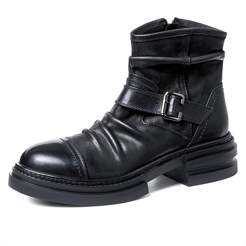 Mens British Style Boots Luxury Genuine Leather Designer Fashion classic Handmade - ARI