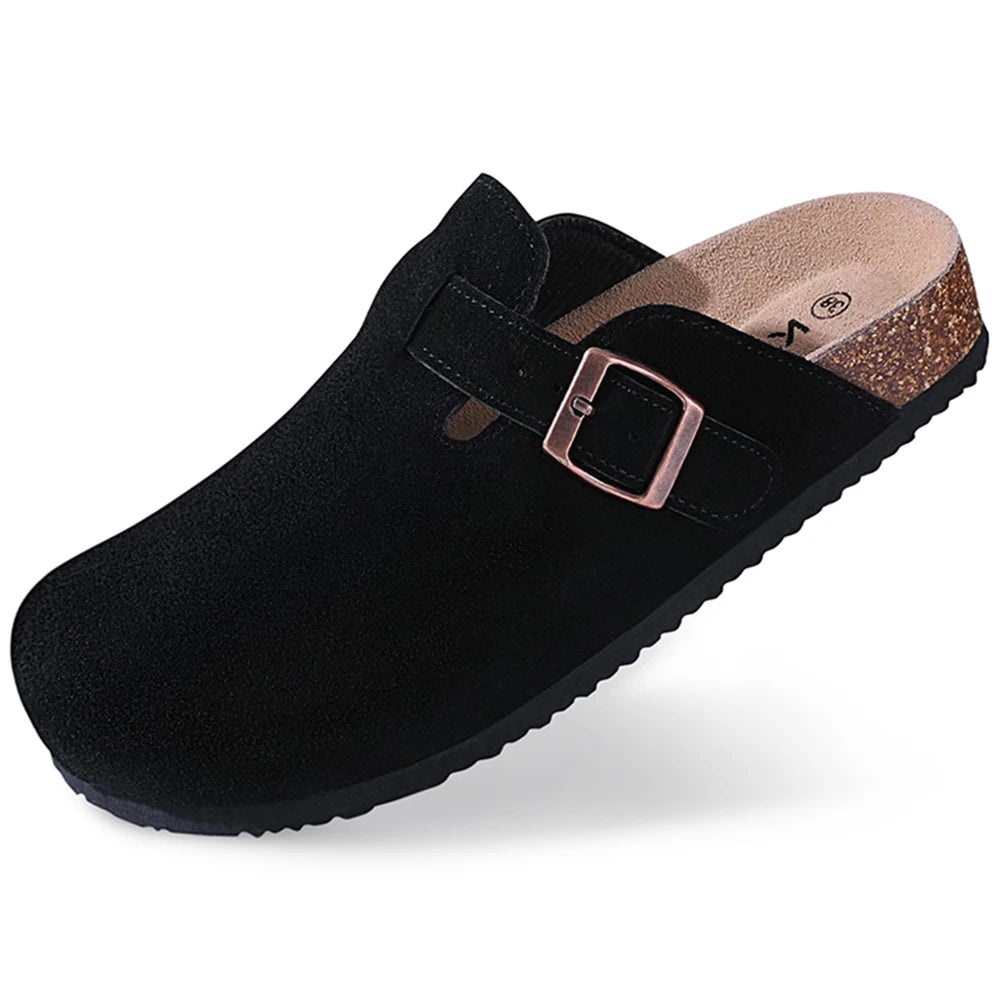 Kidmi soft leather adjustable buckle slipper