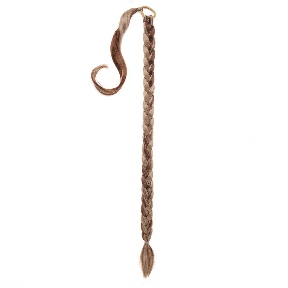 Long Braided Ponytail Extension with Elastic Tie Long Straight - ARI
