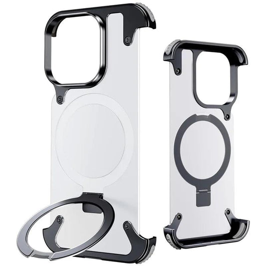 Metal frameless kickstand magnetic matte case for magsafe iphone - ARI