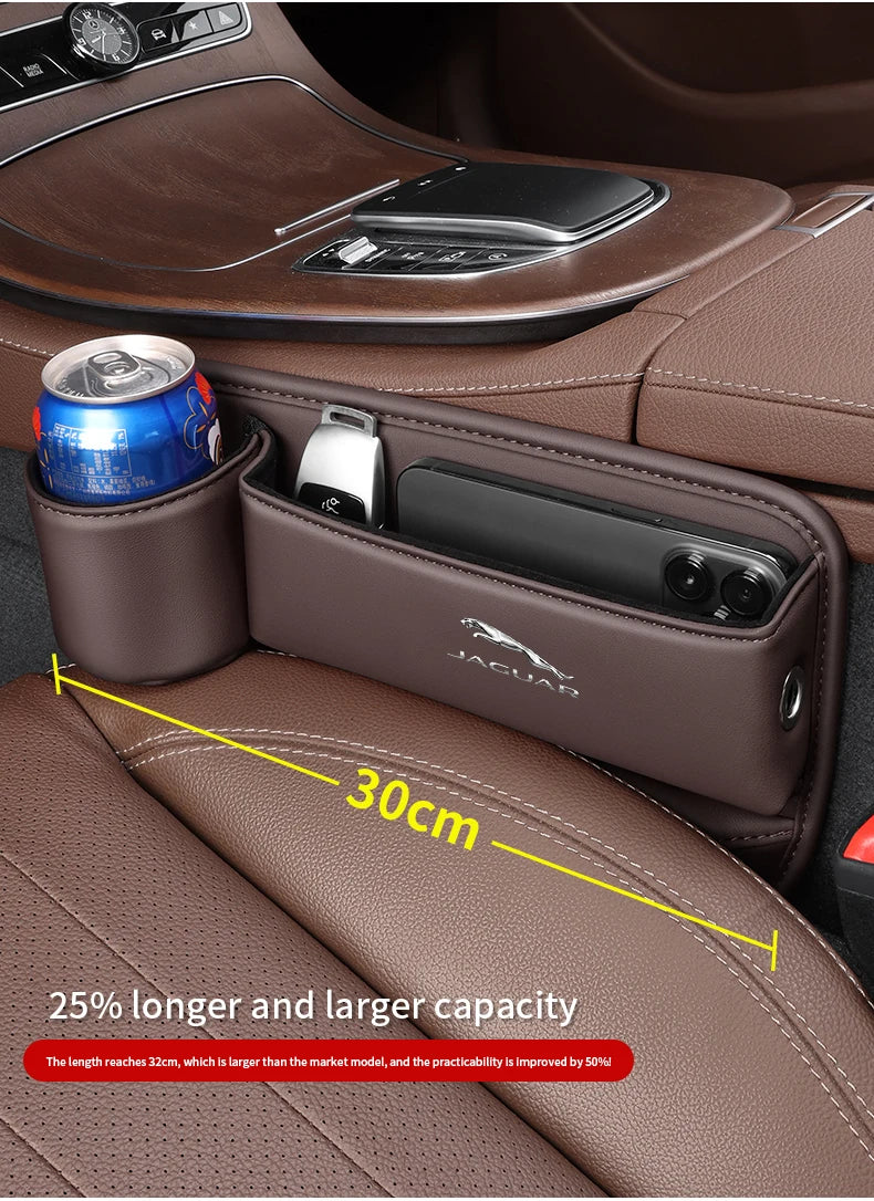 Leather car seat gap multifunction storage box cup holder