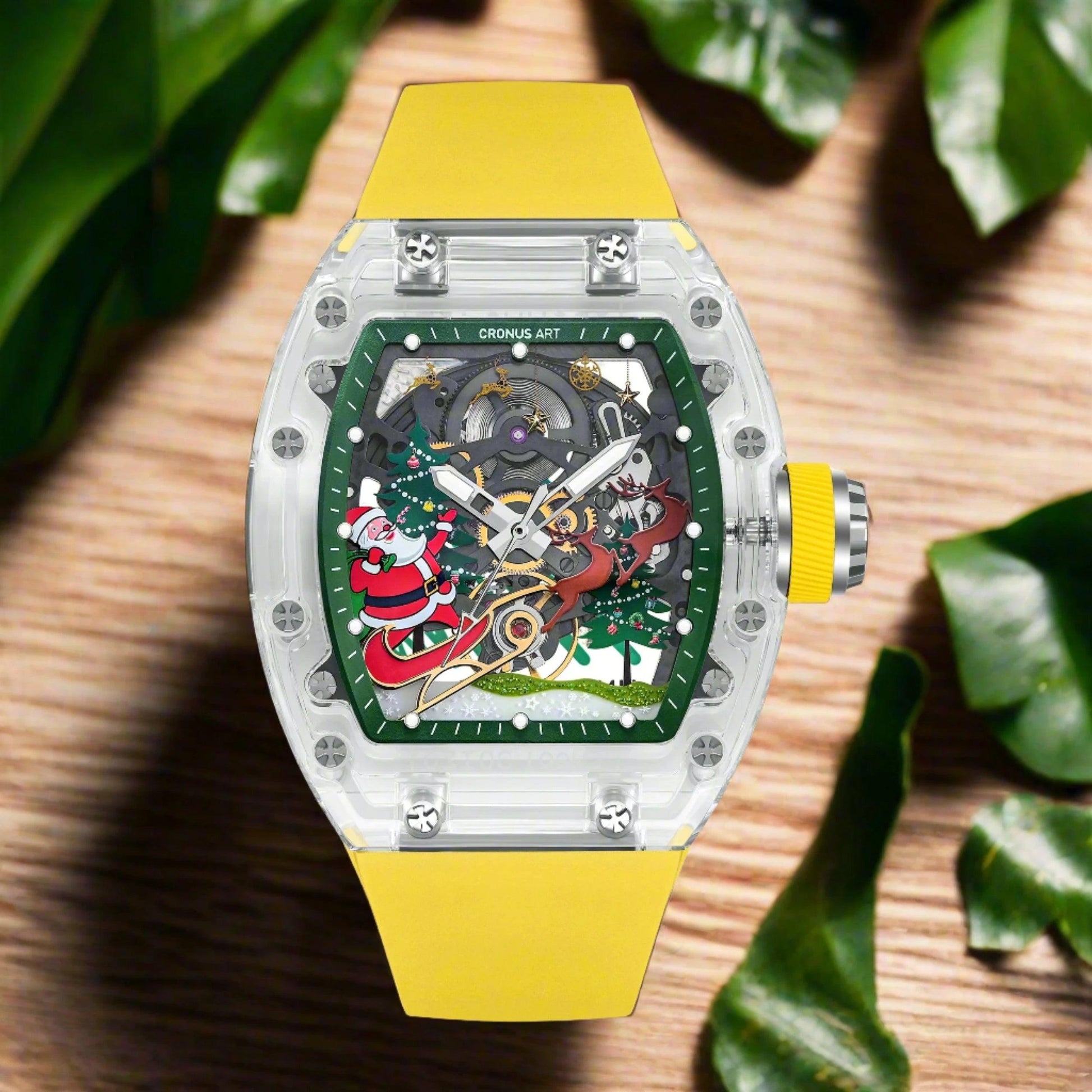 Greek mythology Cronus piece of watch in Cronus Art fluoro rubber strap skeleton christmas dial - ARI